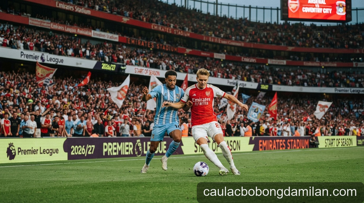 Khởi tranh Premier League 2026/27: Arsenal đối mặt thử thách từ Coventry City